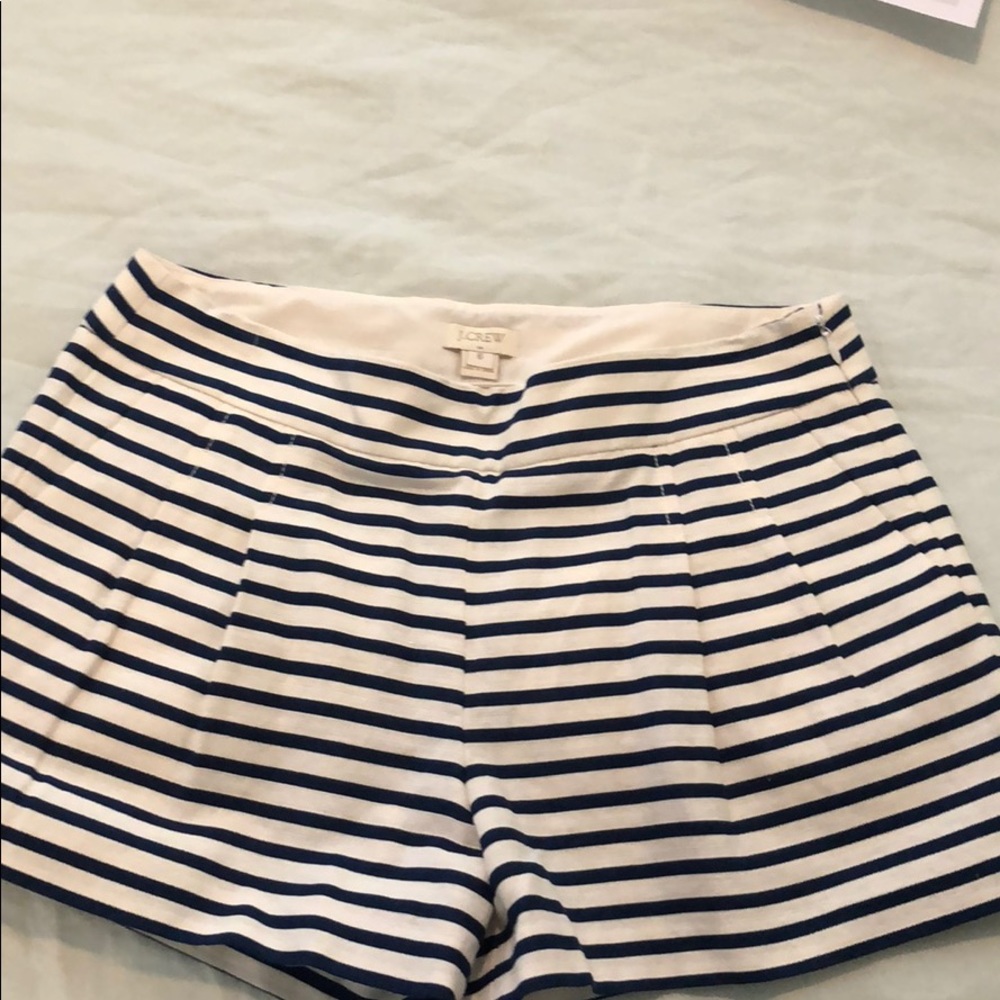 Blue and White striped linen shorts